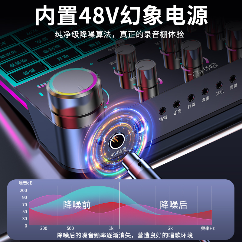 直播设备全套声卡抖音唱歌手机专用电脑主播录音话筒家用K歌专业-图2