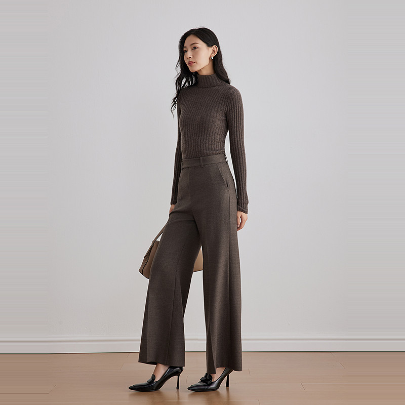 【商场同款】OBEG欧碧倩通勤羊毛阔腿裤长裤2025冬新款女10504052,淘宝优惠券,粉丝福利购,淘宝优惠卷