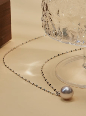 时尚嘴唇链珍珠吊坠简约百搭日常通勤一款两戴设计可拆卸锁骨链女