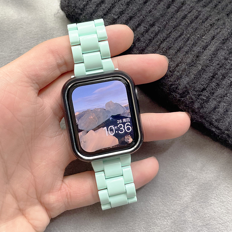 集美小众蒂芙蓝真皮磁吸硅胶适用iwatch表带苹果s7手表applewatch - 图0