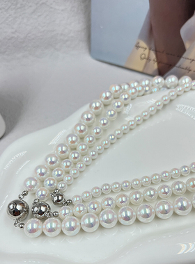 极光珍珠百搭颈链正圆项链女