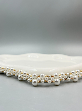 珍珠项链女轻奢小众设计编织颈链