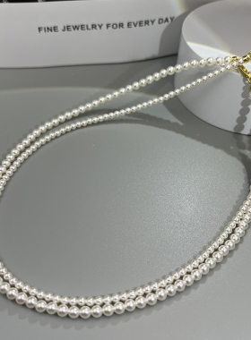 手工编织珍珠项链轻奢复古