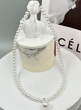 珍珠项链女轻奢小灯泡挂坠颈链