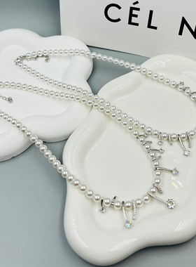 轻奢珍珠锁骨链女气质挂坠饰品