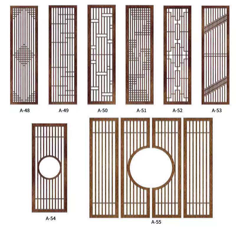 定制东阳木雕仿古门窗中式镂空实木花格背景墙屏风隔断木格栅窗花