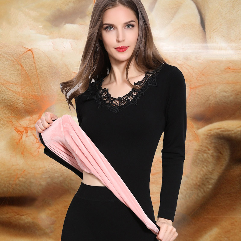 美体紧身保暖内衣女加绒加厚冬季保暖防寒打底秋衣秋裤套装棉毛衫,淘宝优惠券,粉丝福利购,淘宝优惠卷