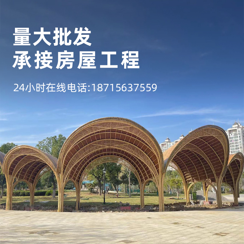 异形竹凉亭竹建筑竹房子竹长廊竹大门竹牌坊木凉亭仿古亭子 - 图2