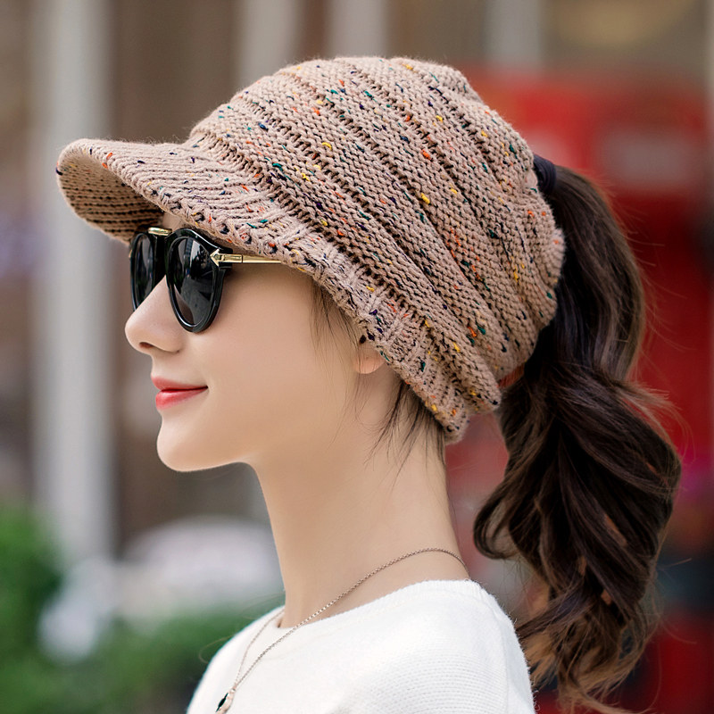 春季户外帽子女士冬天韩版保暖护耳针织毛线帽复古休闲鸭舌0122u,淘宝优惠券,粉丝福利购,淘宝优惠卷