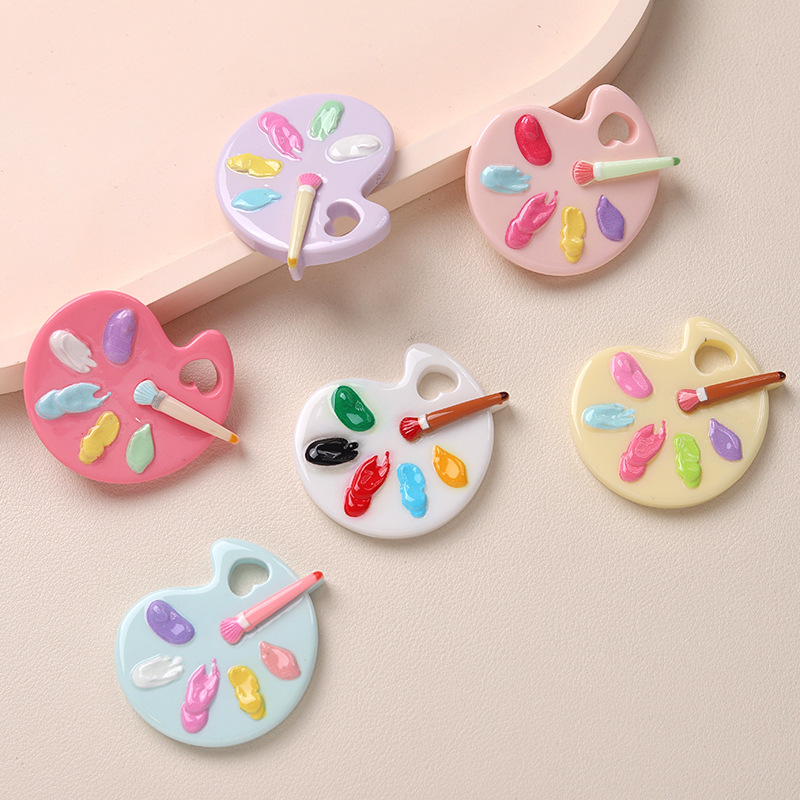 卡通diy树脂配件饰品画画盘奶油胶手工制发夹手机壳鞋扣配饰 - 图1