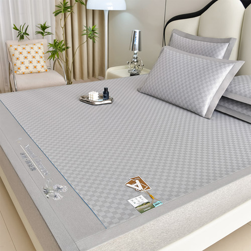 恒源祥夏季冰丝床单凉席可机洗丝滑裸睡防滑空调席子榻榻米软席 - 图1