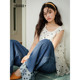 Temperament polka dot babydoll shirt lace shirt vest