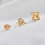 Серьги в виде сердечка, аксессуары ручной работы, золото 750 пробы, кружевное платье