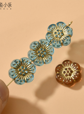 亚克力描金边烫金小花朵梅花直孔