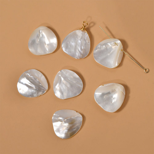 天然珍珠贝母贝壳扇形吊坠diy手工项链耳环饰品材料配件 - 图2