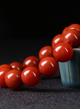 南红玛瑙天然川料佛珠手链正品