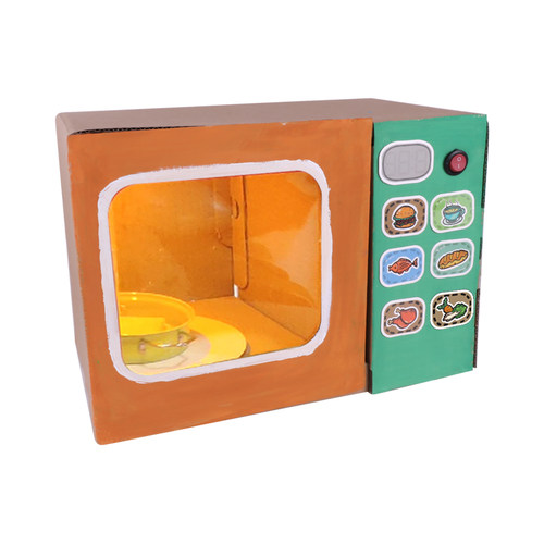 微波炉diy手工自制玩教具幼儿园小班娃娃家区域材料纸板废旧利用 - 图3