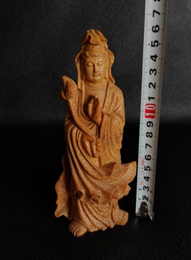 一物一拍竹雕莲花观音佛像满钉竹根雕刻茶空间会所黄飞炎刻竹师傅