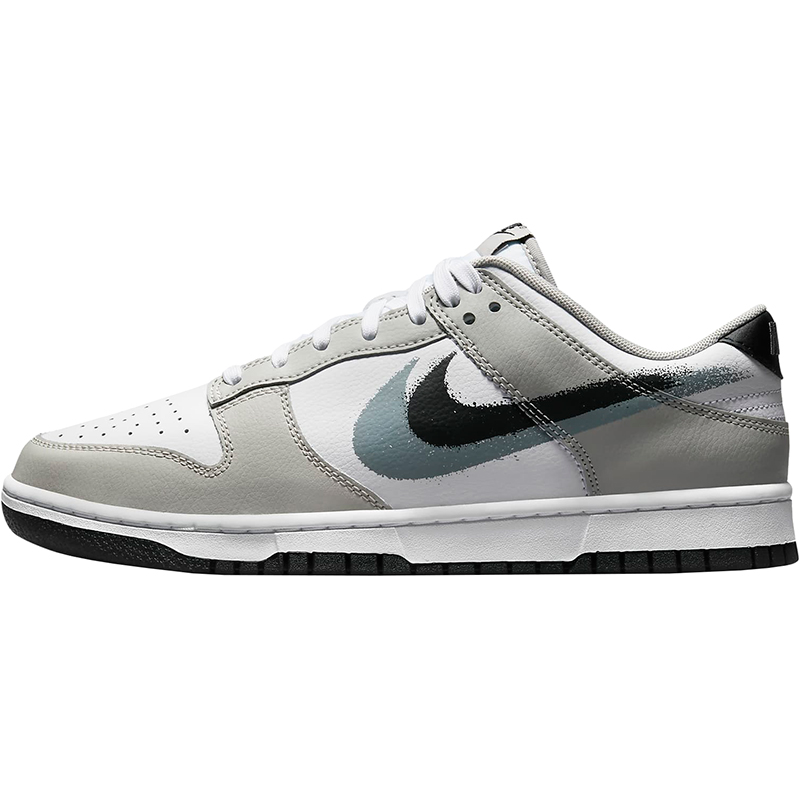 Nike耐克Dunk Low 白灰黑双钩 男款 复古低帮休闲板鞋 FD0661-100 - 图3