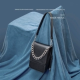 Небольшая дизайнерская металлическая цепь, портативная сумка для телефона, на шнурках