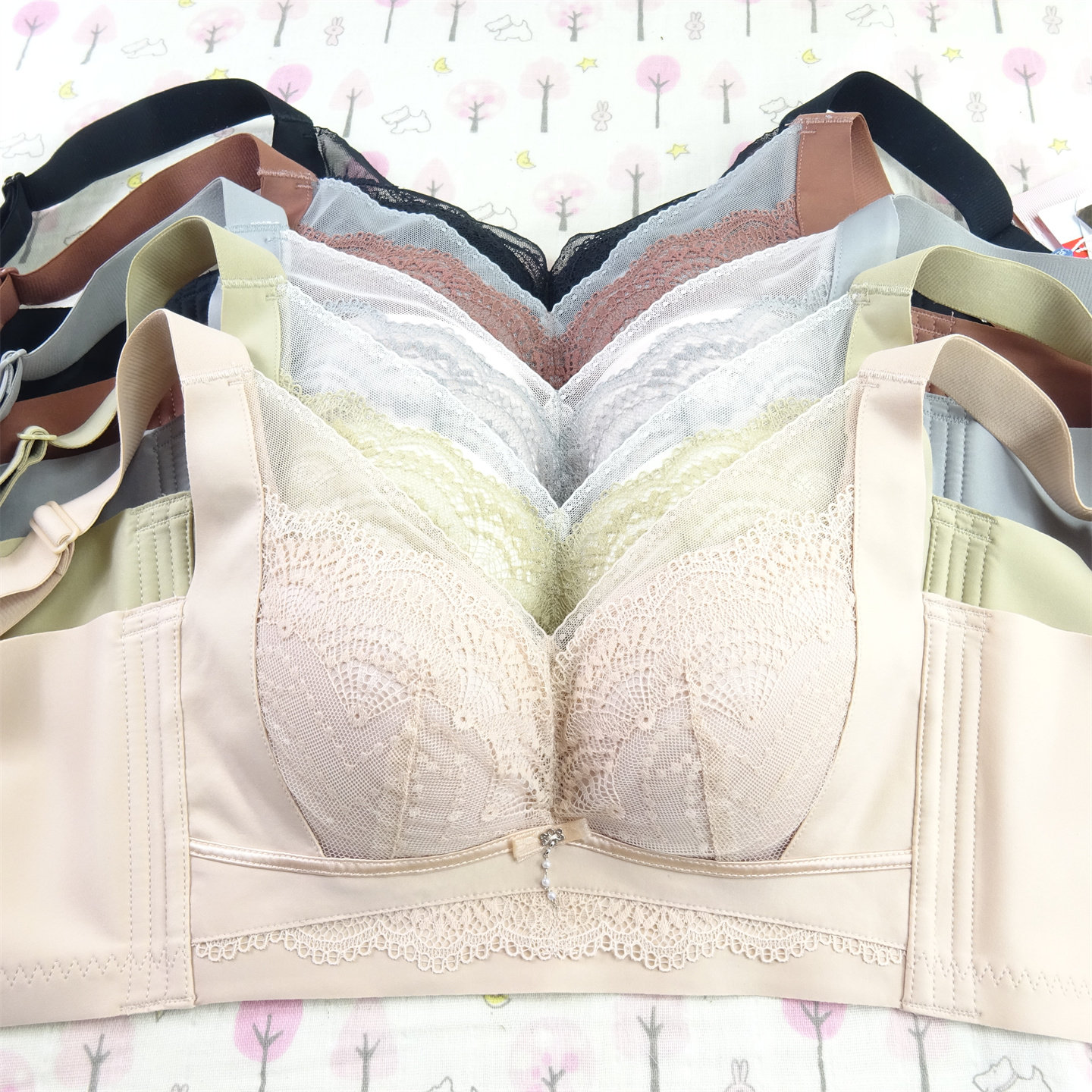 奇利芳9969无钢圈莫代尔B杯薄款文胸女薄棉聚拢收副乳调整型内衣,淘宝优惠券,粉丝福利购,淘宝优惠卷