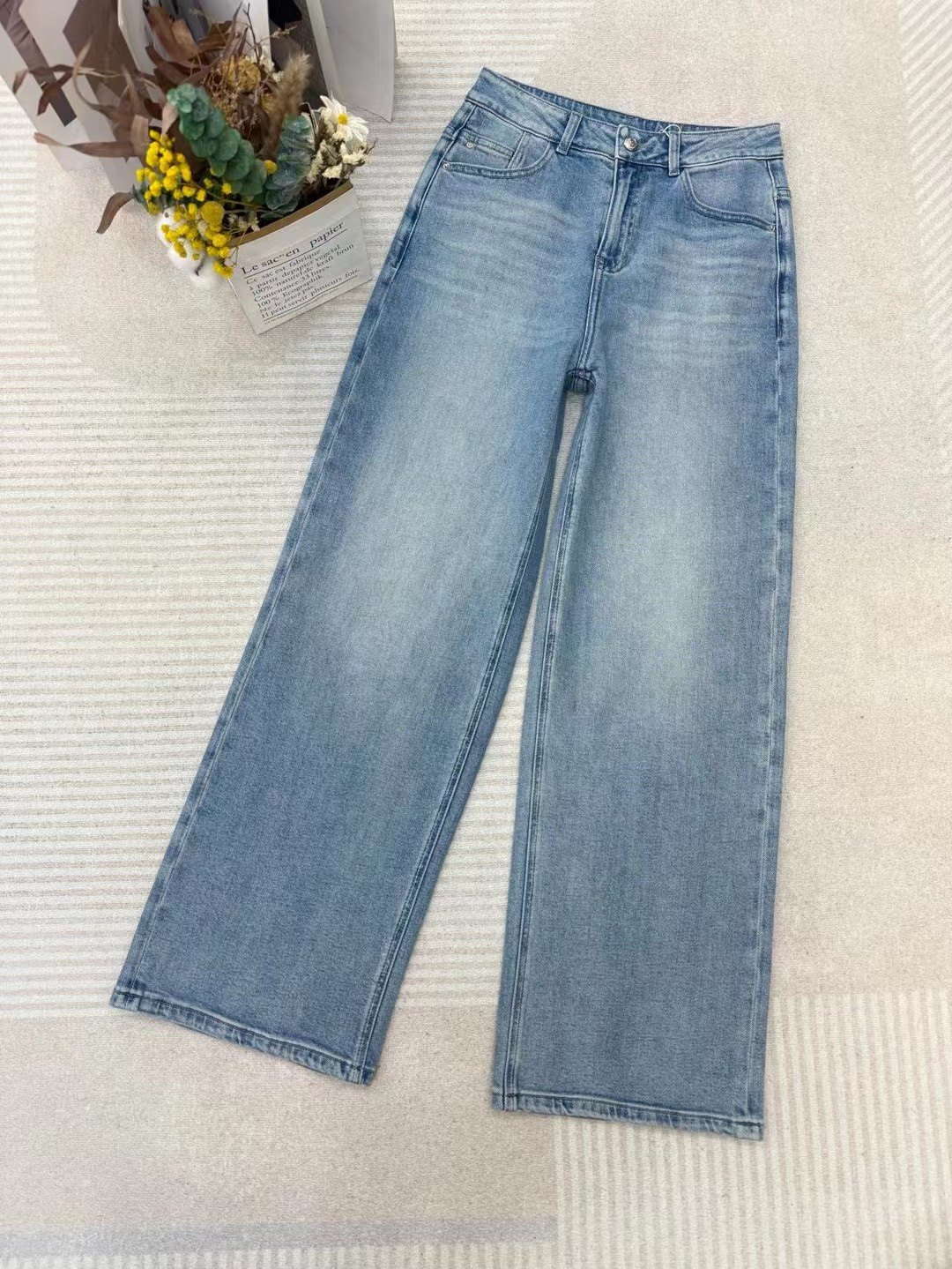 雏菊牛仔裤/窄版阔腿小个子显腿长裤子时尚百搭高腰显瘦直筒裤女,淘宝优惠券,粉丝福利购,淘宝优惠卷