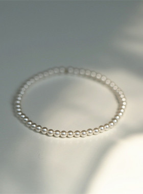 微风庄园 莹润珠光 正品罕见极细施家珍珠手链叠戴简约礼物女