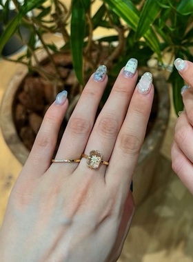 日系starjewelry同款 白水晶星星吊坠925银镀14k金项链戒指女礼物