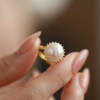 Natural freshwater pearl ring for women, light luxury and elegant open ring (sunflower)