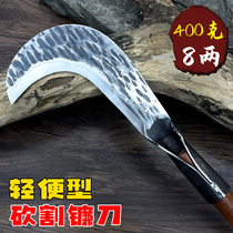 Pure hand forged and sharpened sickle manganese steel machete knife outdoor fishing cut grass chopping wood chopping wood and wood cutting grass knife