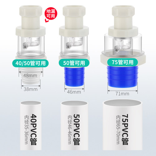 下水道防反水逆止阀止逆阀厨房下水管止回阀排水管防倒灌返水三通 - 图3
