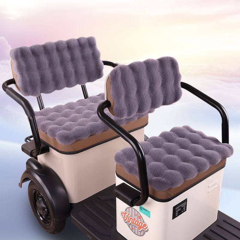 电动三轮车坐垫冬季保暖加厚毛绒坐垫适用于爱玛小刀金彭万仕达,淘宝优惠券,粉丝福利购,淘宝优惠卷