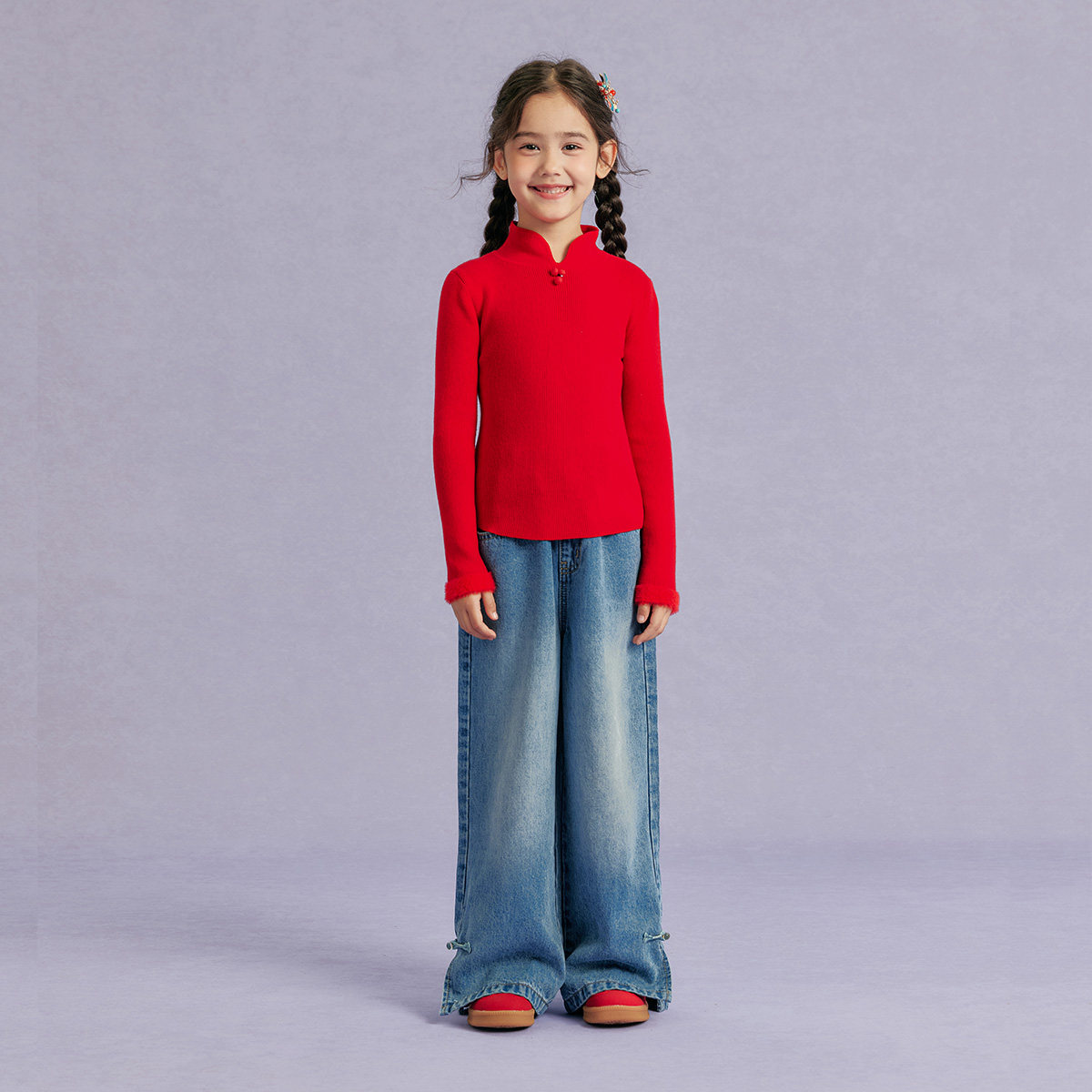 笛莎官方旗舰童装女童毛衣秋冬季新款大童女孩儿童时尚中式针织衫,淘宝优惠券,粉丝福利购,淘宝优惠卷