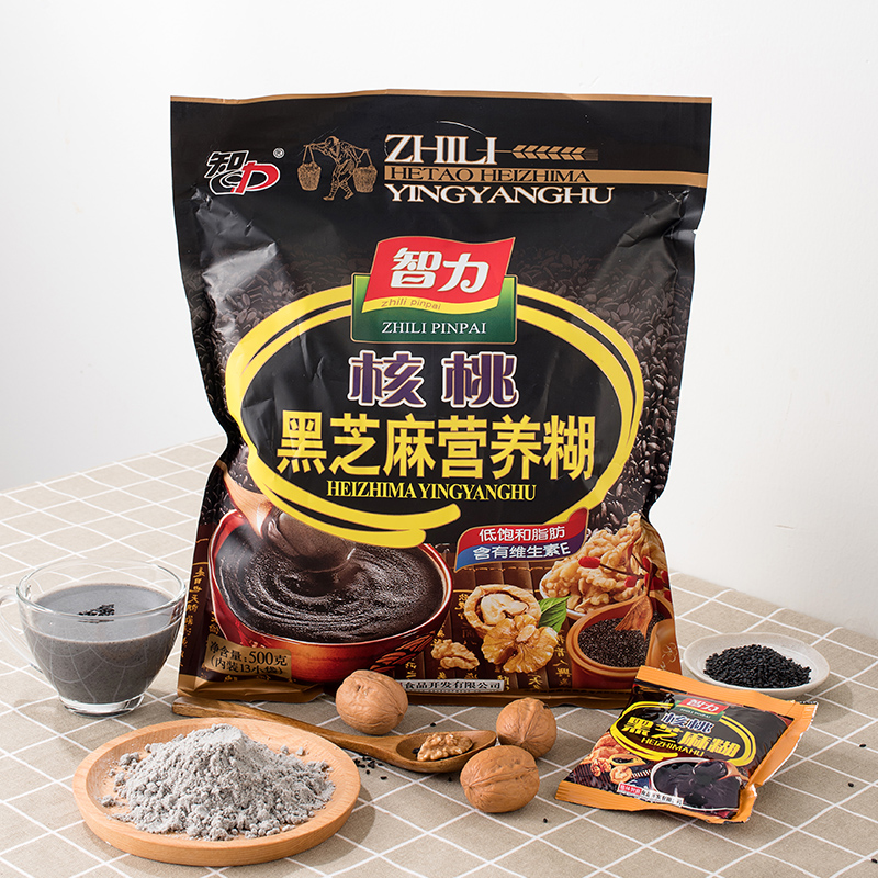 智力核桃黑芝麻糊700g500g小袋装含糖甜即食营养早餐健康冲饮食品 - 图1