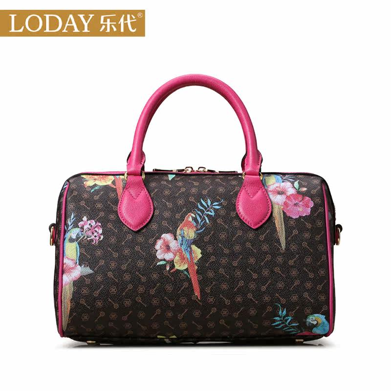 乐代妈妈印花2020潮流百搭波士顿包 乐代友美女士包袋