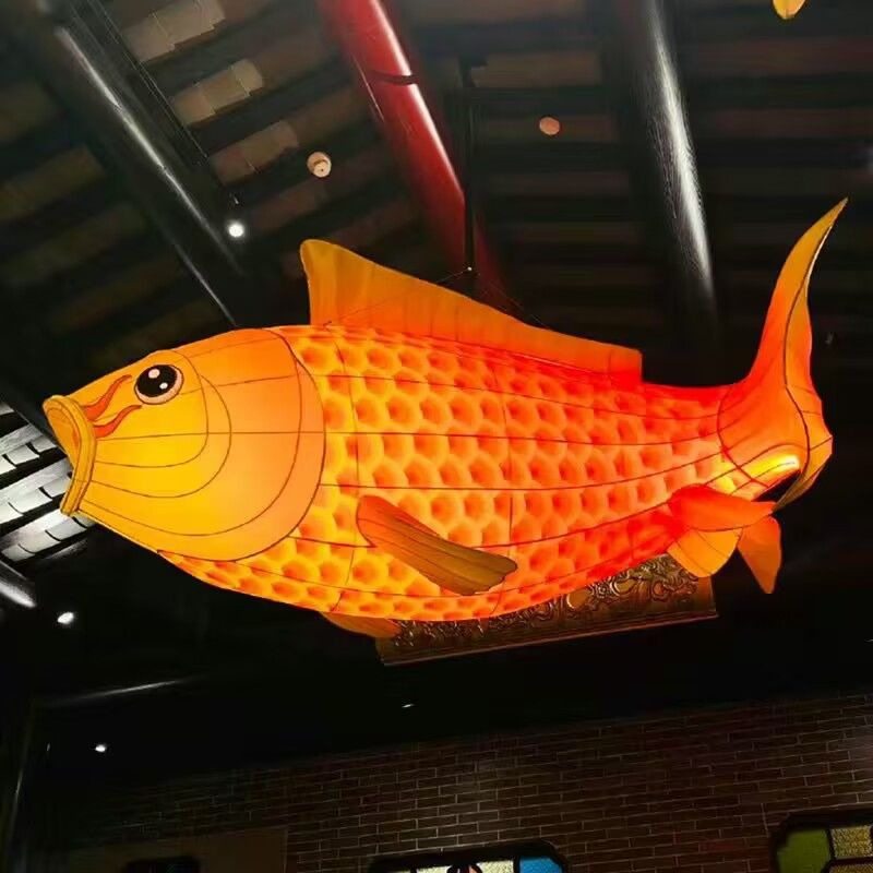 LED发光锦鲤鱼形花灯餐厅酒吧装饰气氛道具中国风灯笼,淘宝优惠券,粉丝福利购,淘宝优惠卷