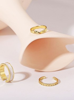 Ring fashion set of three contracted index finger ring lady