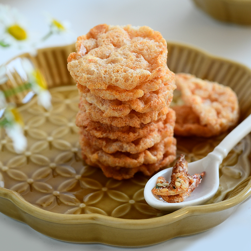 鲜脆非油炸 樱花虾米饼 脆脆米饼 零食虾片薯片膨化谷物 - 图1