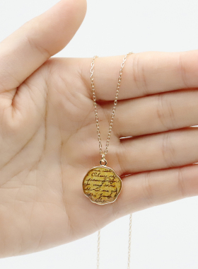 韩国产滴胶合金双面镀色爱信件复古吊坠手工diy配件小众首饰制作