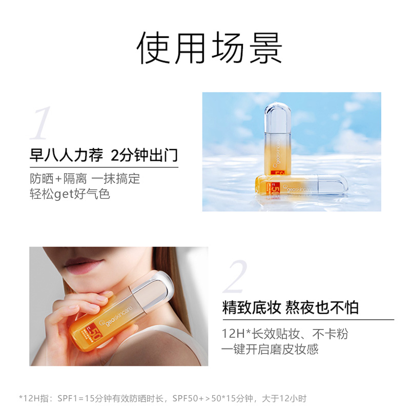 纽西之谜防晒 沁润水感防晒隔离霜 妆前乳二合一女面部学生spf50 - 图2