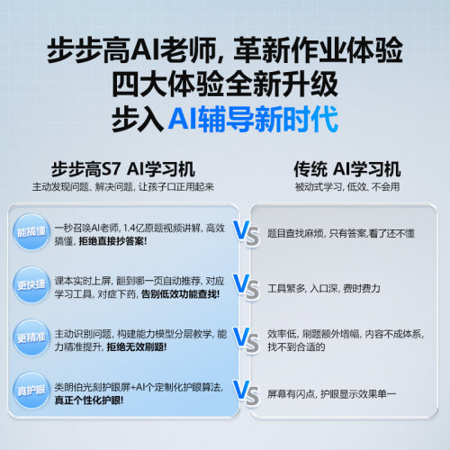 【官方旗舰】步步高学习机S7儿童一年级到高中AI原题讲解护眼儿童学习机精准学英语学习平板同步洪恩早教-图3