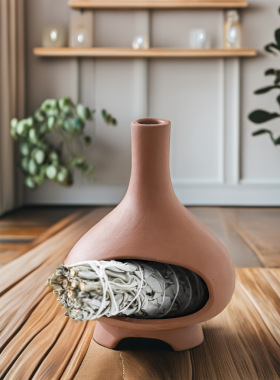 Smudgingstickholder鼠尾草托盘陶瓷香薰炉底座香插宝塔香