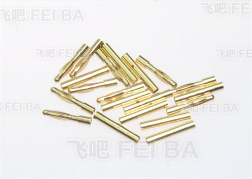 航模镀金香蕉插头 2.0mm 3.5mm 4.0mm 电机电调专用 香蕉头 - 图0