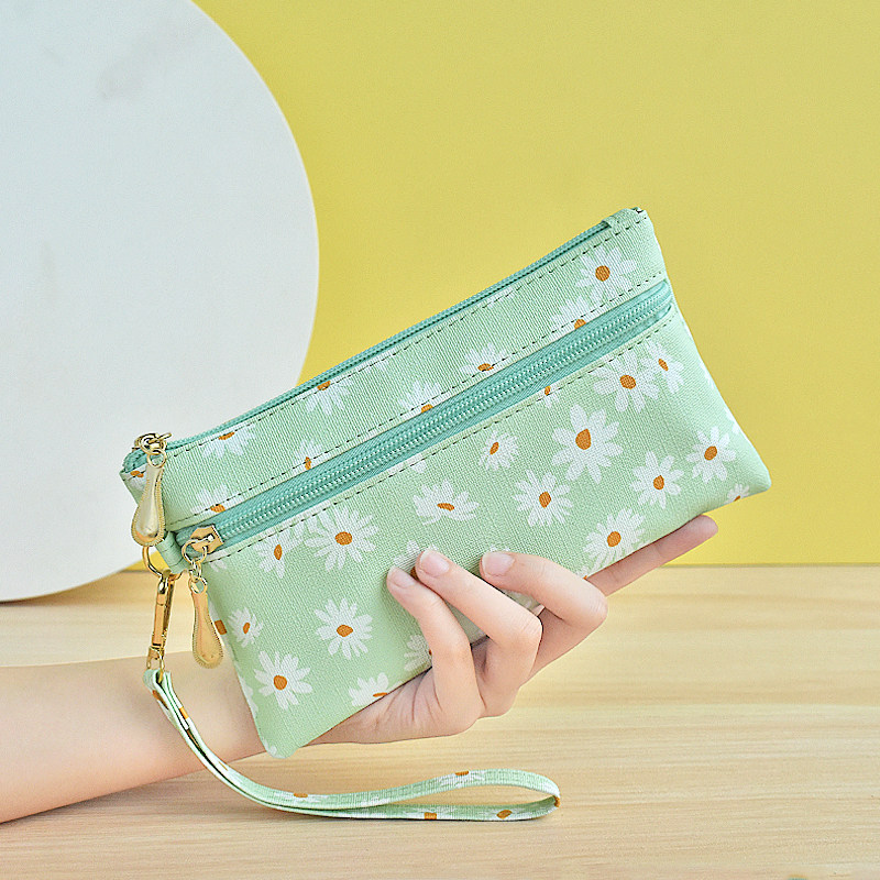 新款高颜值时尚手拿包女轻便小方包拉链包包百搭洋气太阳花印花包 - 图0