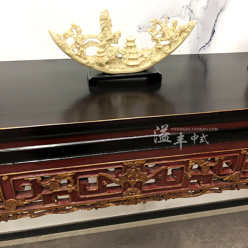 中式仿古供桌实木雕花平头长条案台香案桌明清古典条桌佛桌上香桌-图2