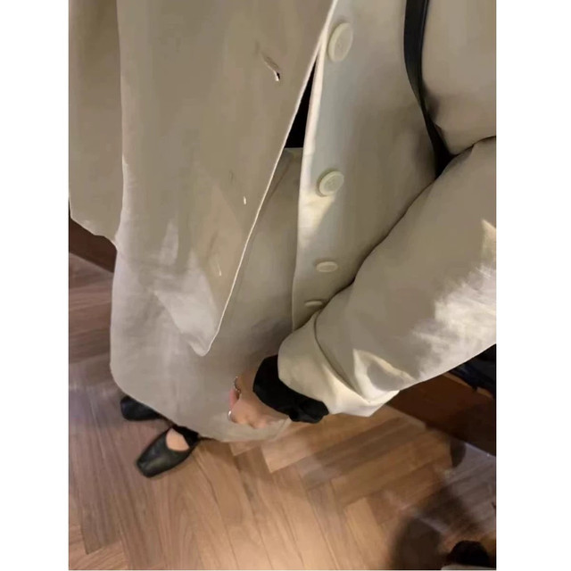 Korean Dai Yuanpai BLUEPOPS high-end V-neck linen suit jacket for women 2025 spring shoulder pads WC054