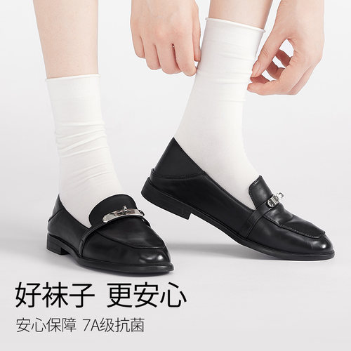 凉感冰冰袜子女款堆堆袜夏季薄款2026新款爆款白色春秋季无骨中筒 - 图3