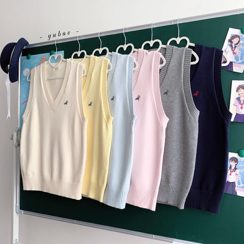 【神仙club】月川中  马夹背心 多色套头无袖jk毛衣   jk制服马甲 - 图3
