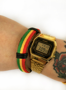 欧美风牙买加麻叶雷鬼街舞手绳