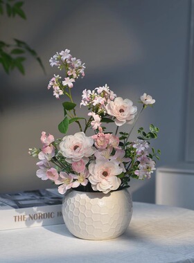 《粉黛》小清新粉色假花仿真花客厅家居摆设餐桌装饰插花艺摆件